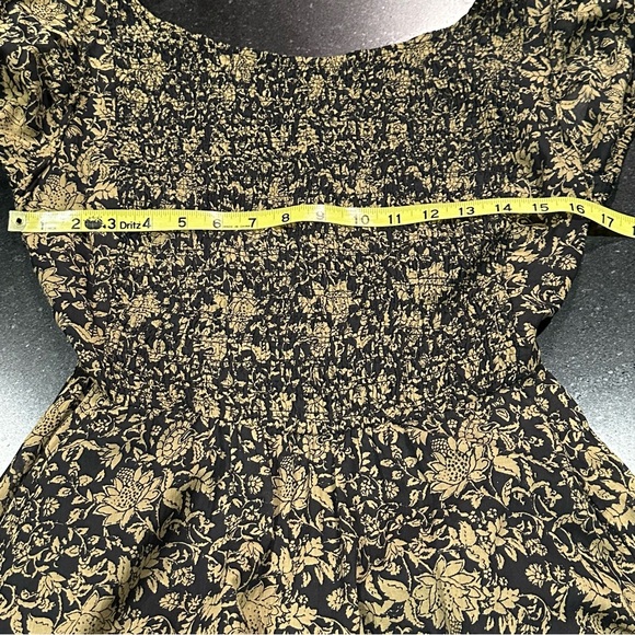 Free People Ultraviolet Ruched Detail Open Back Boho Maxi Dress Black Tan Large - Picture 14 of 15